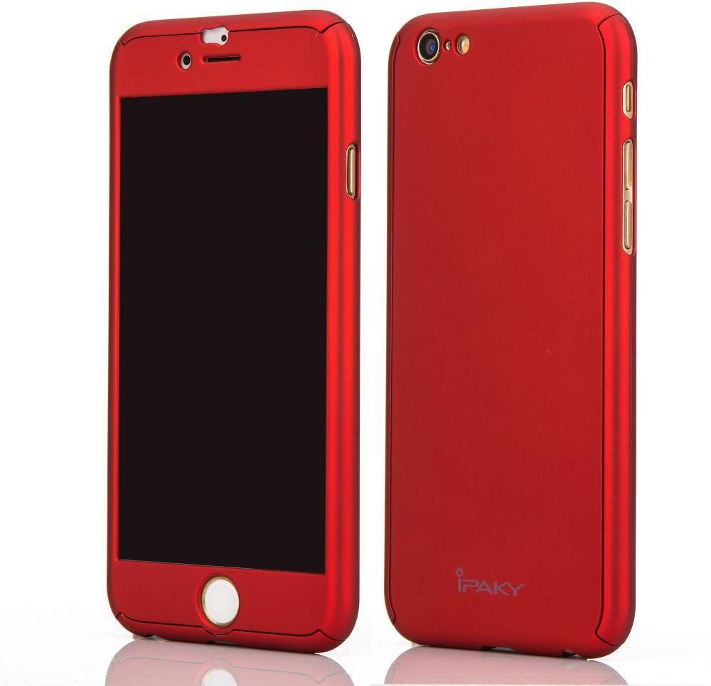 iPhone 6/6s - iPaky 360 Full Protection Cover with Glass Screen Protector – Red