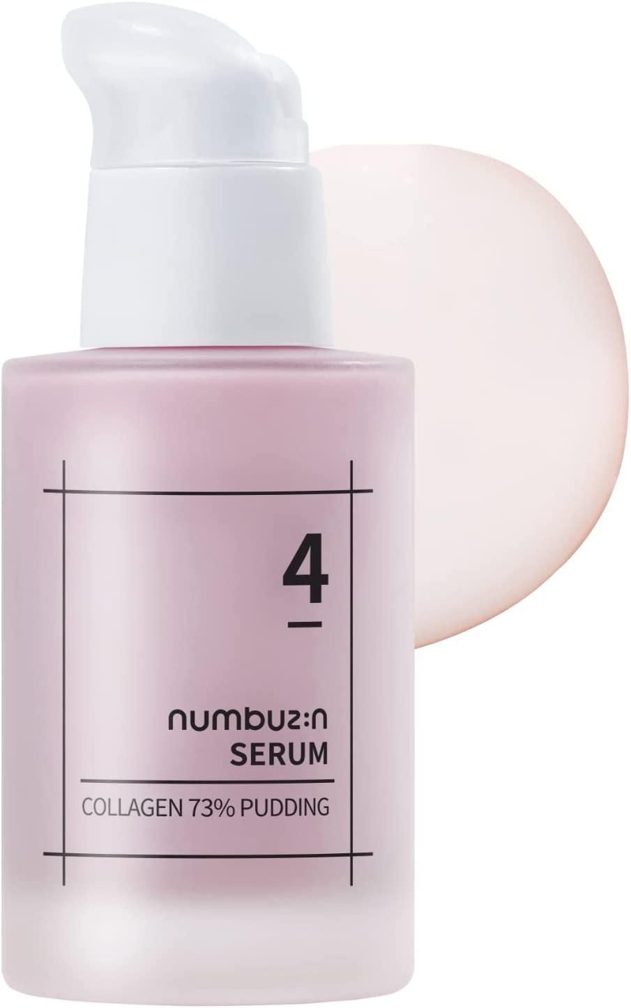 Numbuzin No.4 Collagen 73% Pudding Serum | Wrinkle Care, Aging Dull Skin, Brightening, Elastin, Hyaluronic Acid, Niacinamide | Korean Skin Care for Face, 1.69 fl oz