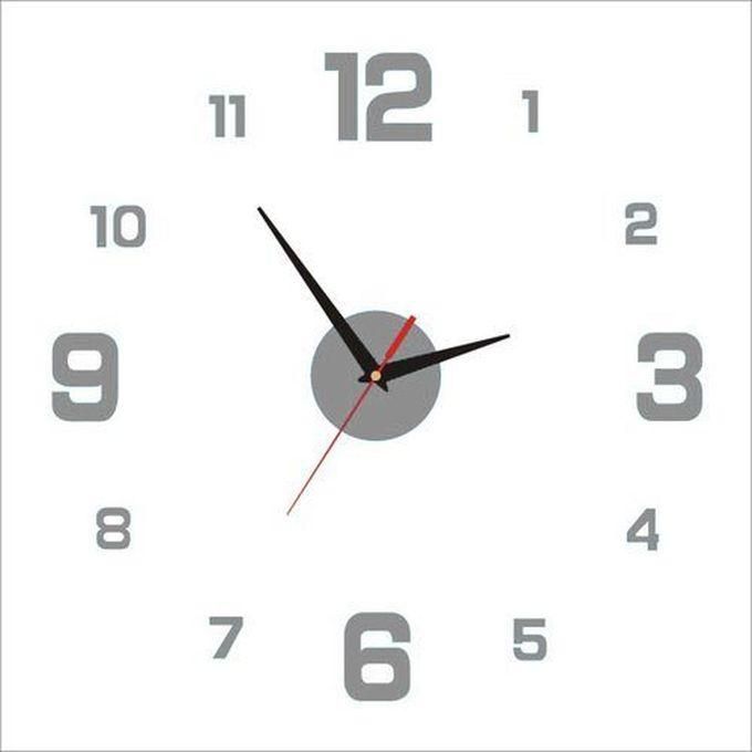 40cm 3D Number DIY Wall Clock Mirror Wall Stickers