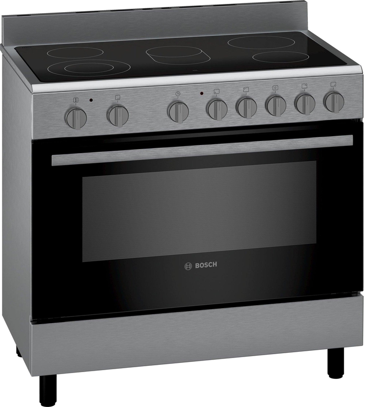 Bosch , Freestanding Cooker, Ceramic Hob, Series 4, 5 Electric Zones, Multifunction oven