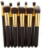10pcs Kabuki Sculpt Makeup Brush Set-Black & Gold