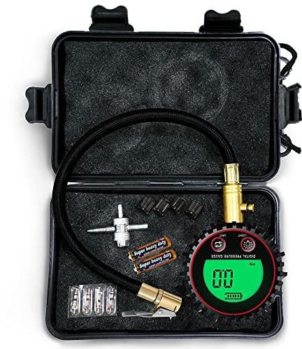 ROADPOWER Heavy Duty Digital Tire Deflator 200 PSI Air Down Offroad Kit with Precision Release Button - Bonus: Valve Caps, Valve Cores, Valve Repair Tool | Quickly Deflate 4x4 Off Road Tires