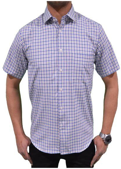 Marco Panucci Half Sleeves Shirt -Blue And Light Blue