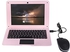Goldengulf Windows 10 Portable Computer Laptop Mini 10.1 Inch 32GB Ultra Slim and Light Netbook Intel Quad Core PC HDMI USB Netflix YouTube for Children (Pink)