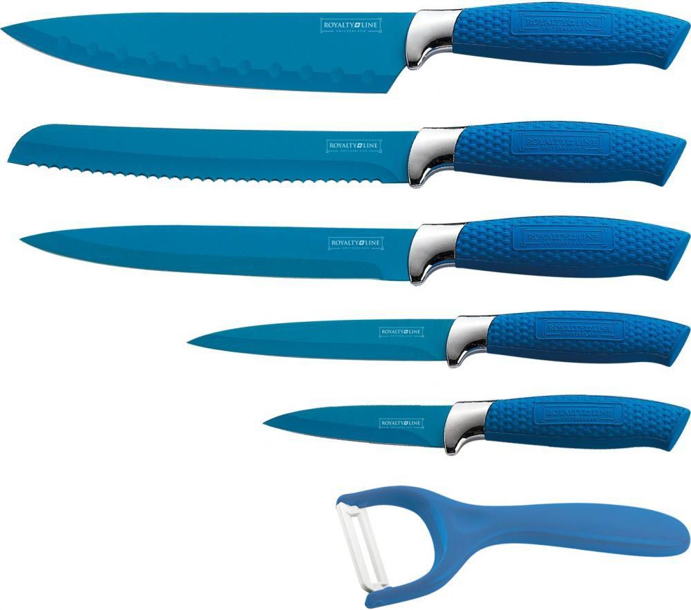 Royalty Line rl-blu5-w Knives Set Of 5 Pieces With Peeler - Blue