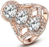 18k Rose Gold Plated Ring with Austrian crystals Size 8