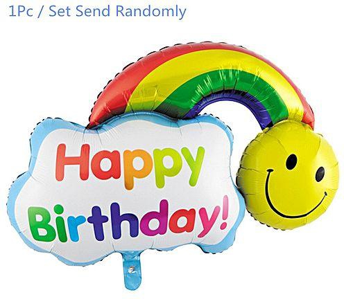 Generic Auto-Seal Rainbow Foil Balloon Reuse Party / Birthday Decor Inflatable Gift For Children - Colormix