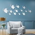 Generic 13PCS Mirror Wall Decals Tropical Fish Wall Stickers