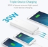 Anker Power Bank, PowerCore 26800mAh Portable Charger with Dual Input Port and Double-Speed Recharging, 3 USB Ports External Battery for iPhone, iPad, Samsung Galaxy, Android and Other Smart Devices