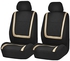 FH Group Car Seat Covers Full Set Cloth - Universal Fit Automotive Seat Covers, Low Back Front Seat Covers, Solid Back Seat Cover, Washable Car Seat Cover for SUV, Sedan and Van Yellow