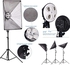 COOPIC S03 2M x 3M Background Support System With 3x3m White Background Non woven and Continuous Lighting Kit for Photo Studio Product,Portrait and Video Shoot Photography