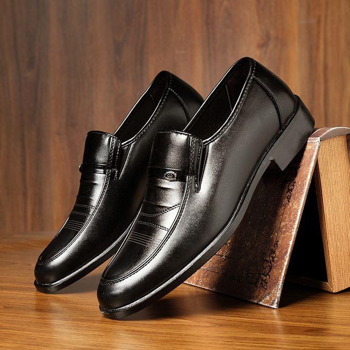 Fashion 【 PU - Black 】 Mens Official Shoes Men’s Leather Black Formal Wedding Footware