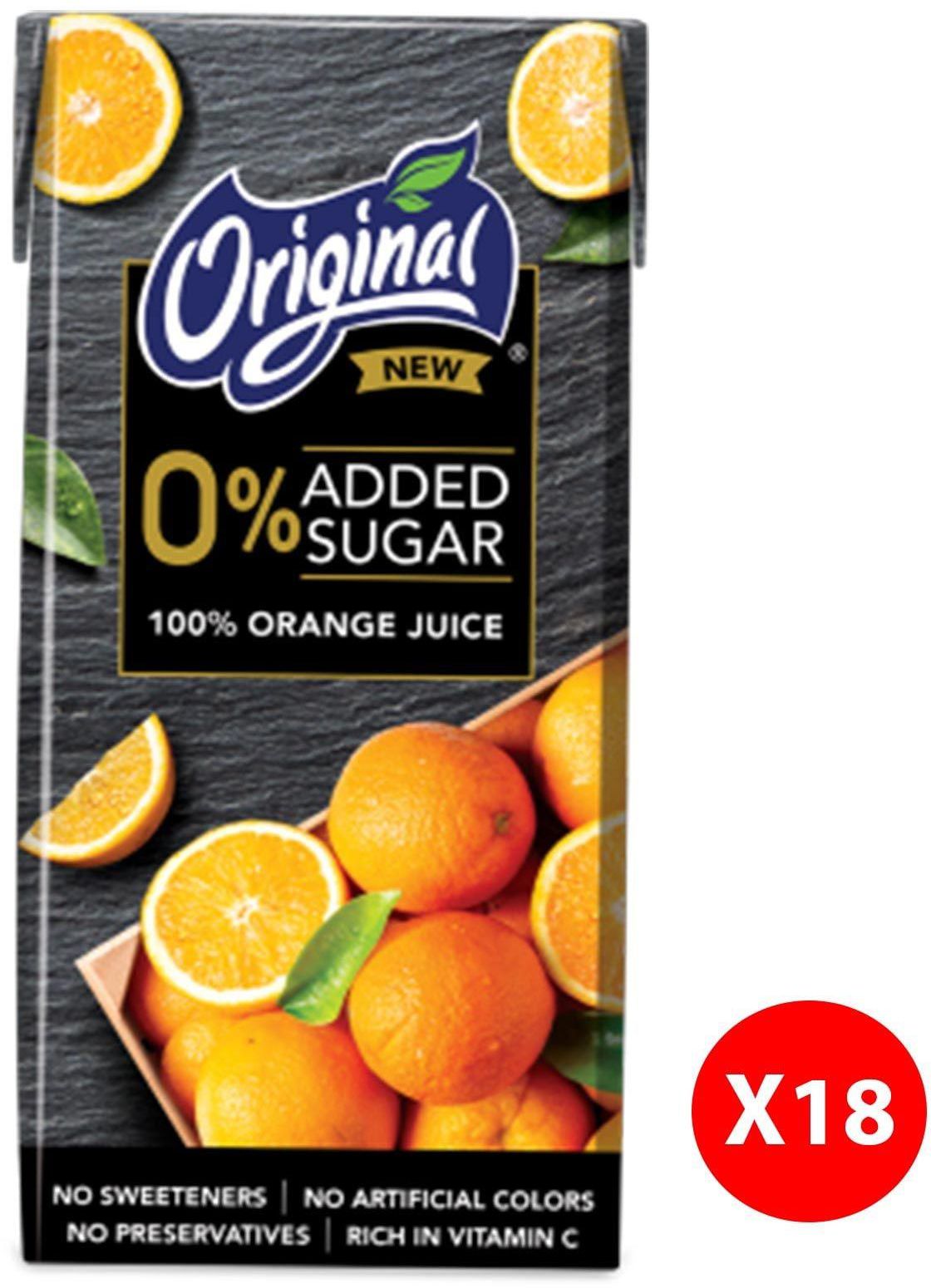 Original orange juice 0% added sugar 200 ml &times; 18