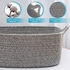 ABenkle Rope Storage Basket, 13.5''x 10''x 5'' Cotton Woven Dog Cat Toy Bins, Cube Soft Baskets with Handles, Decorative Shelves Closet Organizing for Nursery Laundry Bedroom Bathroom - Grey
