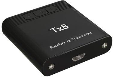 محول صوت وجهاز إرسال واستقبال 2 في 1 طراز TX8 يعمل بتقنية البلوتوث 5.0 V6516_P أسود