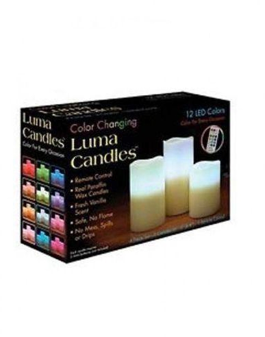 LED Scented Flameless Candles Set With RC - 3 Pcs