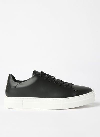 Chunky Leather Sneakers Black