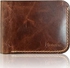 Motevia محفظة كريزي هورس من موتيفيا، جلد طبيعي للرجال 4.5 × 3.75 بوصة، حافظة محفظة رفيعة مع جيب للنقود و4 فتحات للبطاقات لـ 8 فتحات للبطاقات (بني)