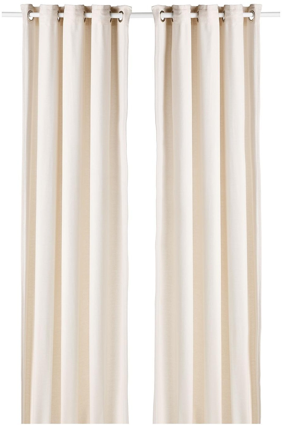 MOALINA Curtains, 1 pair - beige 145x300 cm