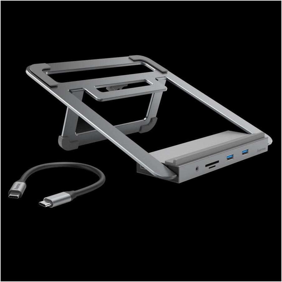 Hama 12-in-1 USB-C Docking Station with Notebook Stand
