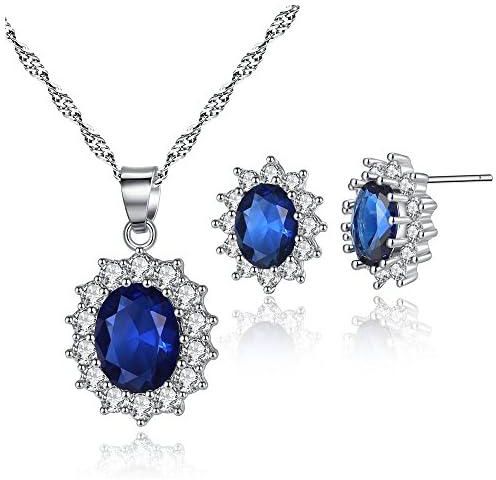 Elegant Cubic Zirconia Necklace and Earring Set for Women Birthday/Valentines Day Gift - Shiny Jewelry Set
