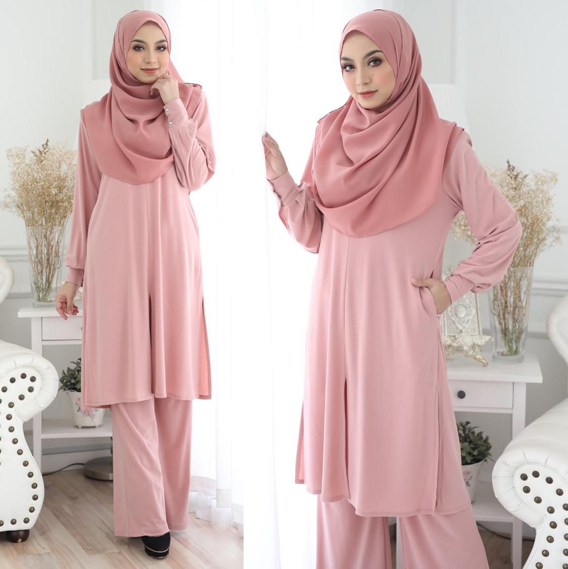 Estifa Zara Modest Clothing Suit - 8 Sizes (Rosy Pink)