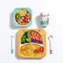 5 Pcs Children Dinnerware Set Noodle Bowl Divided Tray Fork Spoon Cup Gift Table Ware Bamboo Fiber