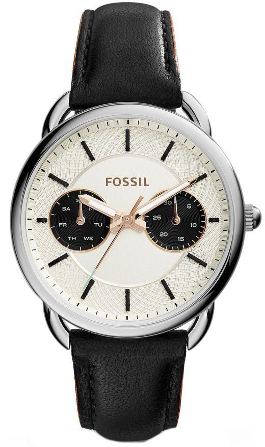 Fossil Tailor Women's White Dial Leather Band Multifunction Watch - ES3953
