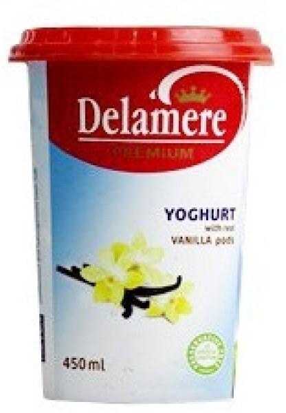 DELAMERE PREMIUM WITH REAL VANILLA PODS YOGHURT CUP 250ML