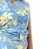 Esla Self Floral Zipper Summer Long Dress - Yellow & Baby Blue