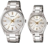 casio metal fashion watch for his & her pair mtp/ltp-1302d-7a2