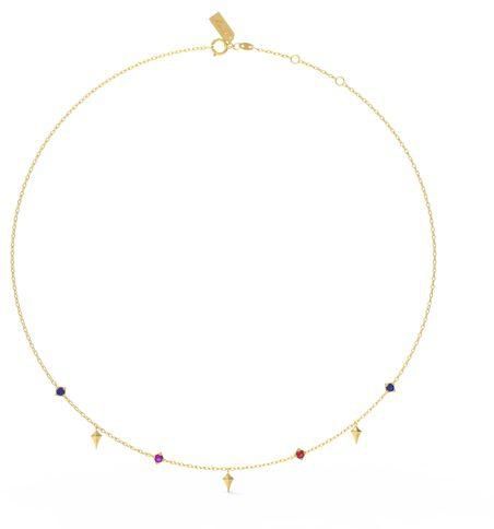 Miss L' by L'azurde Sparkling Colored Necklace In 18 K Yellow Gold And Colored Stones