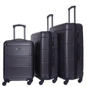 Para John Luggage Spinner Bags Set of 3 20,24,28 Inches Black