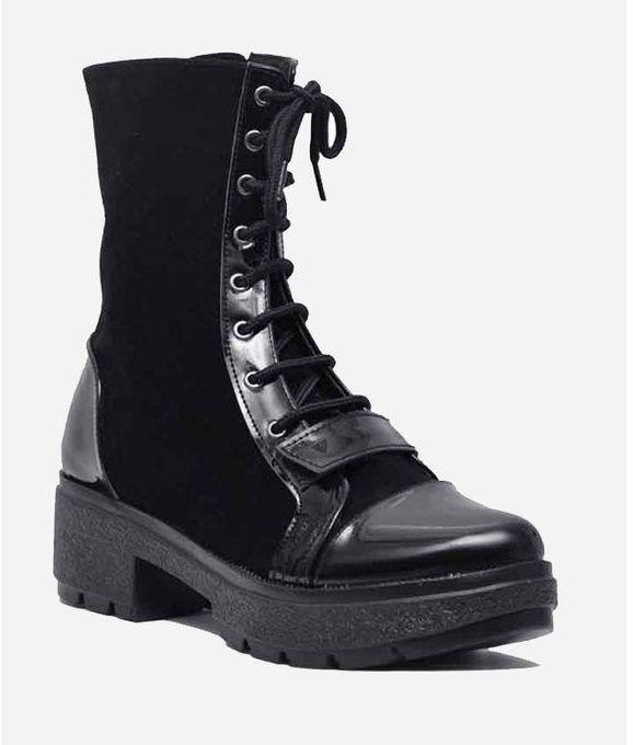 Club Shoes Suede Half Boot - Black