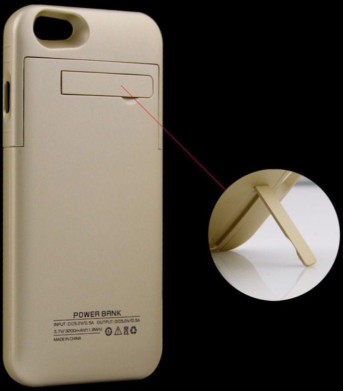 Margoun Back up battery power cover case for Apple iPhone 6/iPhone 6S with 3200 mAH capacity Golden