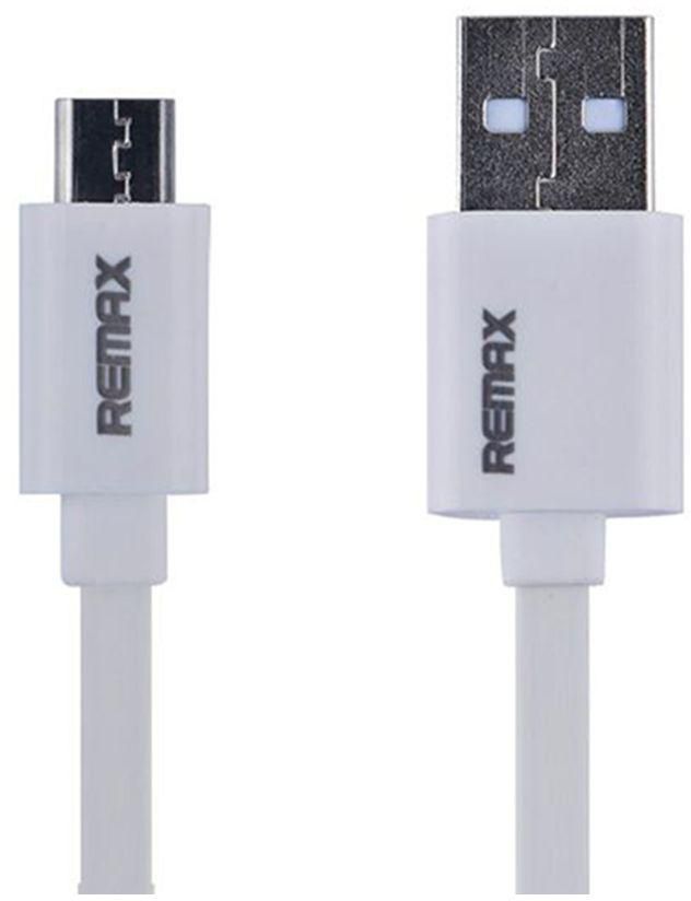 Remax Flat Micro USB Data Sync Charge Cable for Smartphones - White