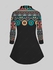 Plus Size Ethnic Printed Button Front Shirt - S | Us 8
