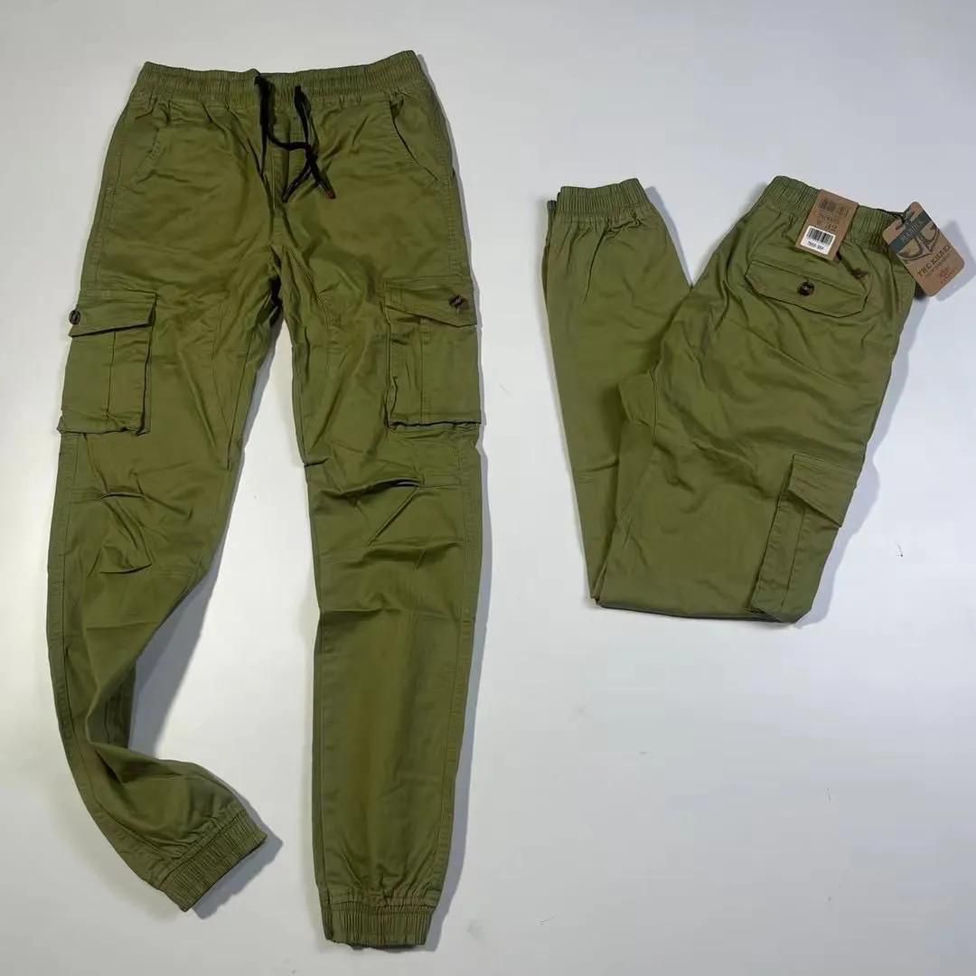 New Fashion Men's Casual Multi-Pocket Khaki Cargo Pants - Best Quality With Draw Strings