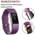 Smartwatch Fitness Wristband Adjustable Replacement Sport Strap Watch Band compatible with Fitbit Charge 2(Small-Purple)