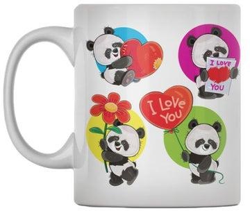 Panda White/Red/Green Ceramic Coffee Mug (330ml) (VTX-2066)