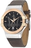 Maserati Men's Potenza Black Dial Brown Leather Strap Quartz Watch