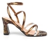 LadiesAnkle Strap Heeled Sandals-Gold