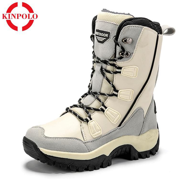 Women's Snow Boots Comfortable Color Block Lacing Design Thicken Damping Breathable Shoes