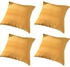 4-Piece Velvet Decorative Cushion Golden
