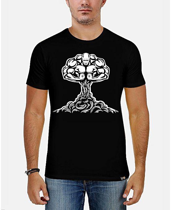 IZO Tshirt "Tree Gym" Cotton Round Neck T-shirt - Black