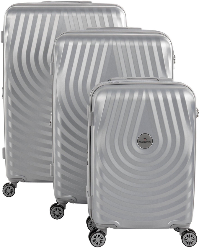 Travel Plus, Set Of 3Pcs Abs Luggage Trolley Case, Size 20/26/30 Inch, Silver