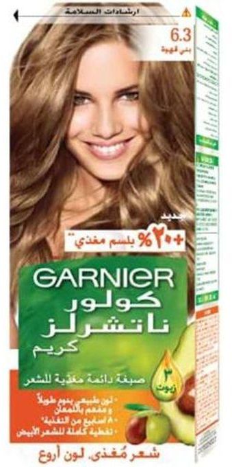 Garnier صبغة شعر كولور ناتشرالز كريم الدائمة - 6.3 بني قهوة