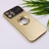 Iphone 12 Pro Max - Metallic Color Silicone Cover With Camera Lens Protector - Gold