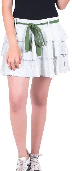 Solo Mini Ruffle Skirts - Light Grey