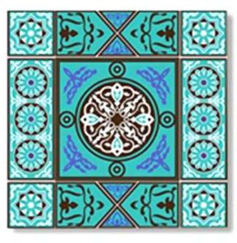 Decorative Wall Poster With Frame Green/Blue/Black 30x30cm
